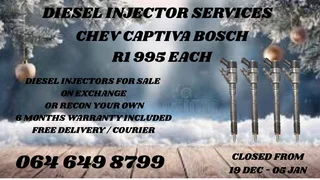 Chev Captiva Bosch Diesel Injectors With Washers For Sale Or Recon Your Own Warranty Included