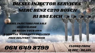 Merc Benz C270 Bosch Diesel Injectors For Sale On Exchange Or Recon Your Own Warranty Included