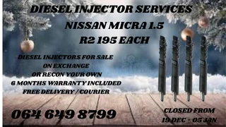 Nissan Micra 1.5 Diesel Injectors For Sale On Exchange Or Recon Your Own Washers And Warranty Incl