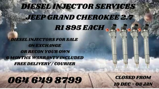 Jeep Grand Cherokee 2.7 Diesel Injectors With Washers For Sale Or Recon Your Own Warranty Included