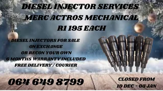 Let Us Recon Your Merc Actros Mechanical Diesel Injectors Warranty Included