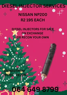 Nissan Np200 Diesel Injectors With Washers For Sale On Exchange Warranty Included