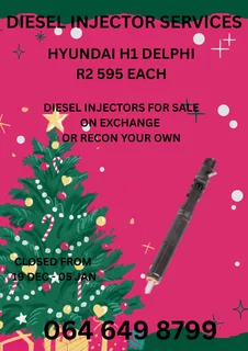Hyundai H1 Delphi Diesel Injectors With Washers For Sale Or Recon Your Own Warranty Included