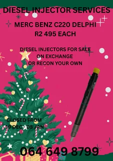 Merc Benz C220 Delphi Diesel Injectors For Sale On Exchange Copper Washers And Warranty Included