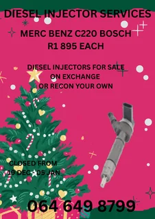 Merc Benz C220 Bosch Diesel Injectors For Sale Or Recon Your Own Copper Washers Included