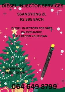 Ssangyong 2l Diesel Injectors With Washers For Sale On Exchange Or Recon Your Own Warranty Included