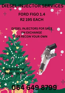 Ford Figo 1.4 Diesel Injectors With Washers For Sale On Exchange Warranty Included