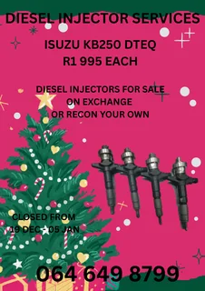 Isuzu Kb250 Dteq Diesel Injectors With Washers For Sale Or Recon Your Own Warranty Included