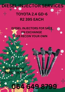 Let Us Recon Your Toyota 2.4 Gd-6 Diesel Injectors 6 Months Warranty Included