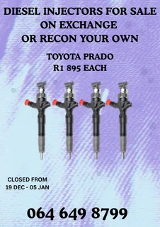 Toyota Prado Diesel Injectors For Sale On Exchange Or Recon Your Own Copper Washers And Warranty Inc
