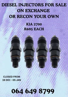 Kia 2700 Diesel Injectors With Washers Kits For Sale On Exchange Or Recon Your Own Warranty Incl
