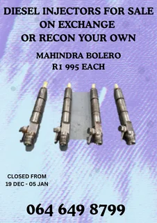 Mahindra Bolero Diesel Injectors With Copper Washers For Sale Or Recon Your Own