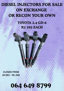 Toyota 2.4 Gd-6 Diesel Injectors With Washers For Sale On Exchange