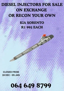 Kia Sorento Diesel Injectors With Washers For Sale Or Recon Your Own Warranty Included