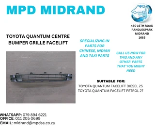 Toyota Quantum - Centre Bumper Grille Facelift