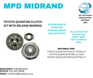Toyota Quantum - Clutch Kit With Release Bearing