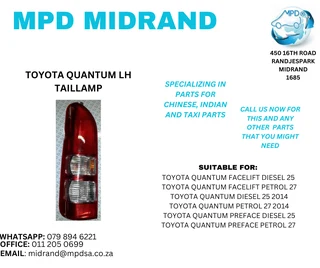 Toyota Quantum - LH Tail Lamp