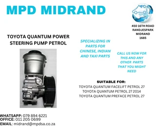 Toyota Quantum - Power Steering Pump Petrol