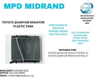 Toyota Quantum - Radiator Plastic Tank