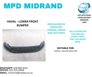 Haval Jolion 2021 - Lower Front Bumper