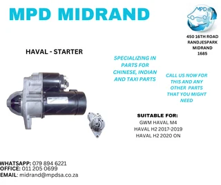 GWM Haval M4 &amp; Haval H2 - Starter