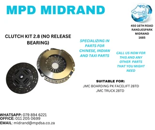JMC Boarding PK Facelift 28TD &amp; Truck 28TD - Clutch Kit 2.8 (No Release Bearing)