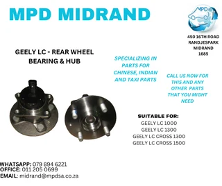 Geely LC &amp; LC Cross - Rear Wheel Bearing &amp; Hub