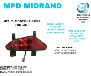 Geely LC Cross - RH Rear Fog Lamp