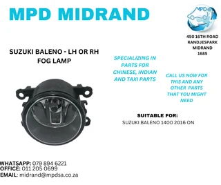 Suzuki Baleno 1400 2016 on - LH or RH Fog Lamp