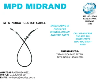 Tata Indica 1400 Petrol / Diesel - Clutch Cable