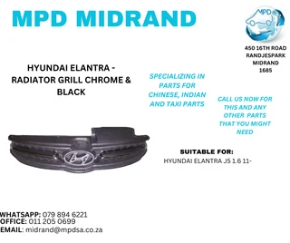 Hyundai Elantra - Radiator Grill Chrome &amp; Black