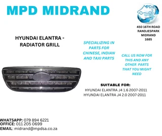 Hyundai Elantra - Radiator Grill