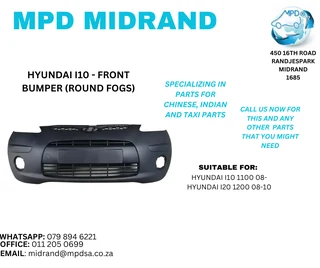 Hyundai I10 - Front Bumper (Round Fogs)