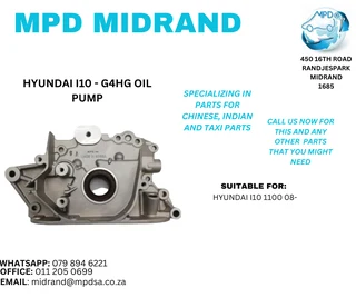 Hyundai I10 - G4HG Oil Pump