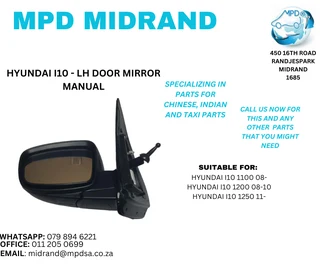 Hyundai I10 - LH Door Mirror Manual