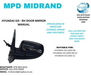 Hyundai I10 - RH Door Mirror Manual