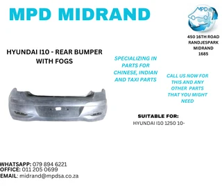 Hyundai I10 - Rear Bumper With Fogs