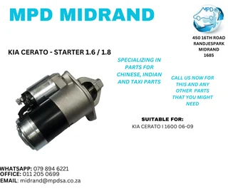 KIA Cerato - Starter 1.6 / 1.8