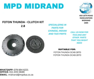 Foton Thunda - Clutch Kit 2.8