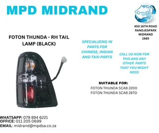 Foton Thunda - RH Tail Lamp (Black)