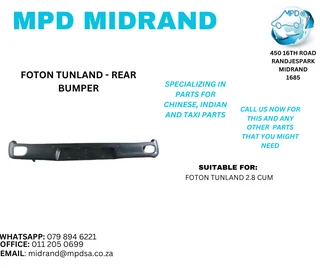 Foton Tunland 2.8 - Rear Bumper