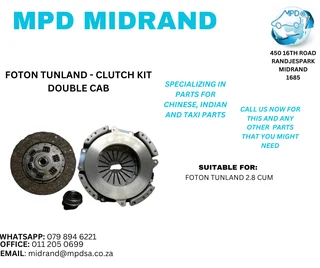 Foton Tunland 2.8 - Clutch Kit Double Cab