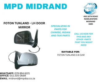 Foton Tunland 2.8 - LH Door Mirror
