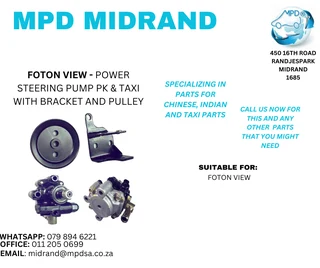 Foton View - Power Steering Pump PK &amp; Taxi With Bracket &amp; Pulley