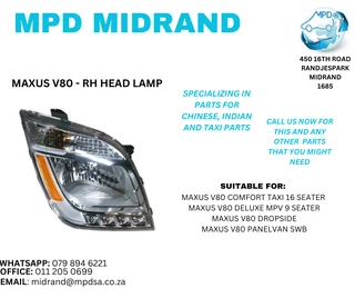 Maxus V80 - RH Head Lamp