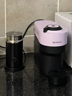 Nespresso Vertuo Pop Machine + Aeroccino 3 Milk Frother + 5 Sleeves of Coffee Pods