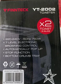 2-Slice Finnteck Silver Toaster