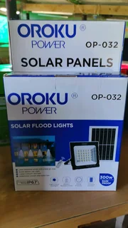 300w Solar Floodlight + Solar Panel + Remote & Fittings