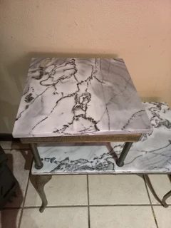 Antique solid Brass and marble telephone table