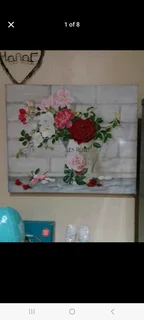 Le Rose wall picture on wooden frame